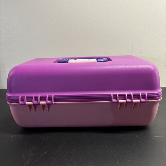 Caboodles Makeup Case Box Kit Purple Pink Crafts Organizer Storage Vintage USA - Picture 8 of 9